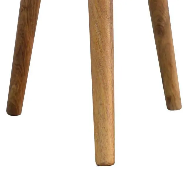 Alt view image 6 of 7 - Solid Wood Bone Inlay Tripod Stool, Black and White