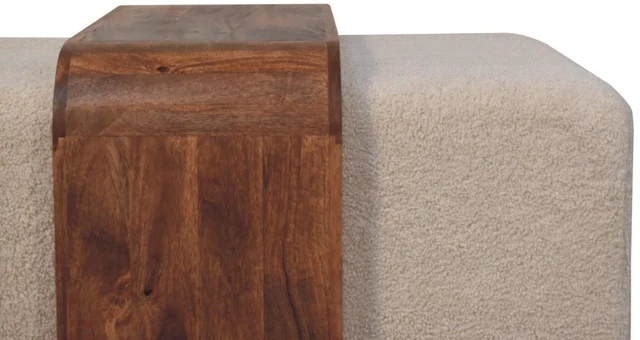 Alt view image 2 of 7 - Solid Wood Arden Bench Duo,Boucle seats,Warm Tone