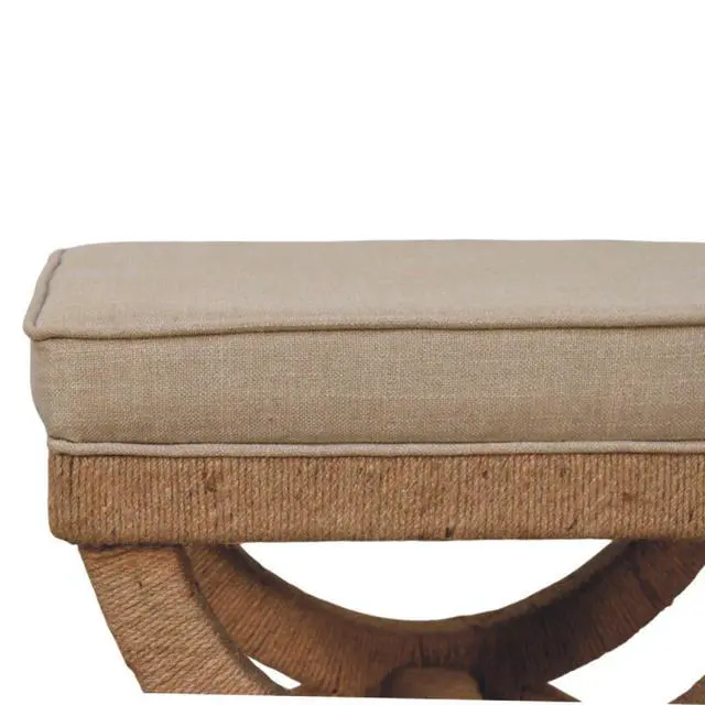 Alt view image 6 of 7 - Artisan Furniture Solid Wood Rattan Arch Bench