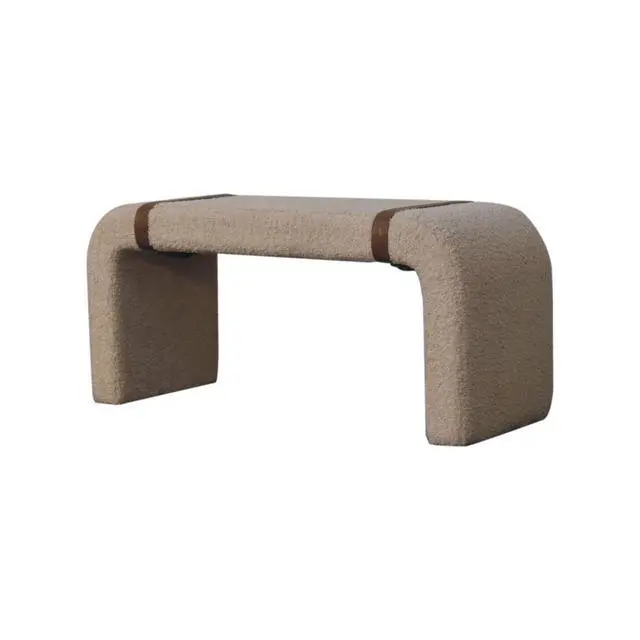 Alt view image 4 of 7 - Boucle Leather Strap Bench