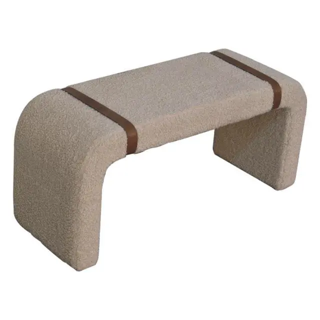 Alt view image 2 of 7 - Boucle Leather Strap Bench