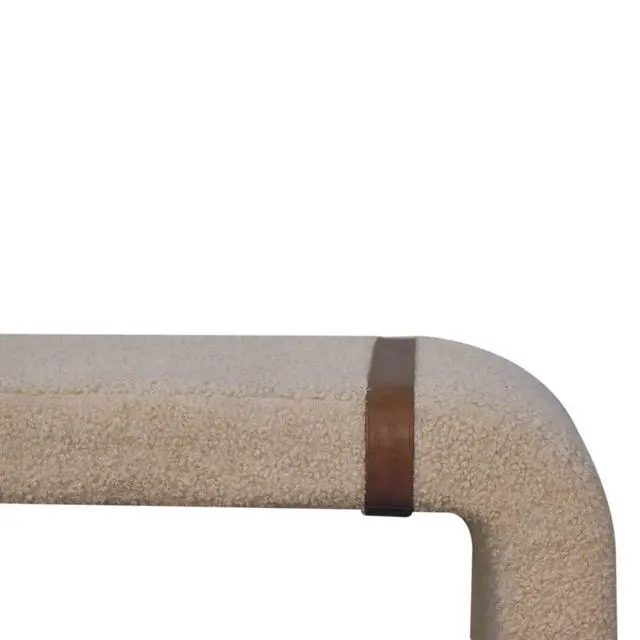 Alt view image 7 of 7 - Boucle Leather Strap Bench
