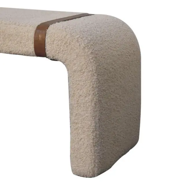 Alt view image 6 of 7 - Boucle Leather Strap Bench