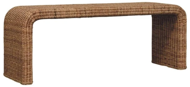 Alt view image 4 of 7 - Rattan Weave Bench