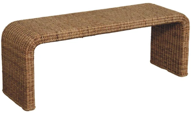 Alt view image 6 of 7 - Rattan Weave Bench