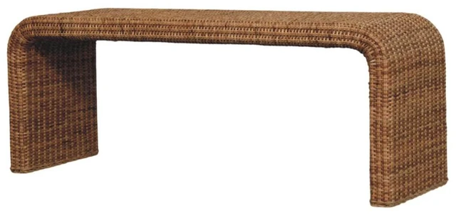 Alt view image 2 of 7 - Rattan Weave Bench
