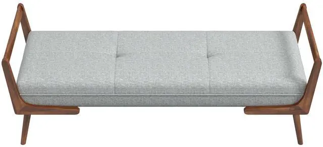Alt view image 7 of 7 - Modern Cora Mid Century Modern Gray Bench 20.5" H x 51.4" W x 19.3" D for Entryway, Living Room, Hallway