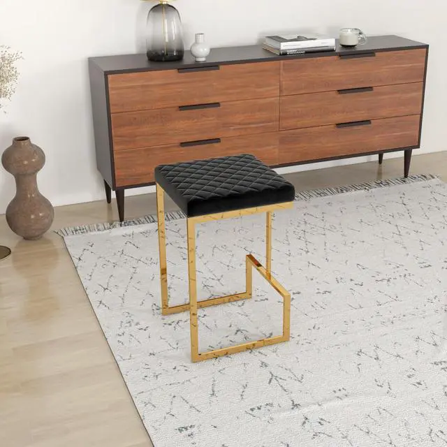 Alt view image 2 of 7 - Joel Mid Century Modern Luxury Upholstered Stool