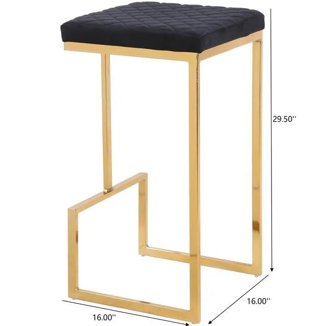 Alt view image 3 of 7 - Joel Mid Century Modern Luxury Upholstered Stool