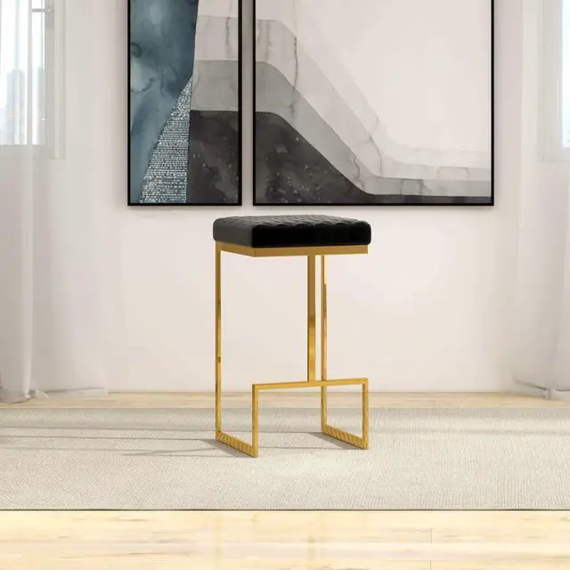 Alt view image 4 of 7 - Joel Mid Century Modern Luxury Upholstered Stool