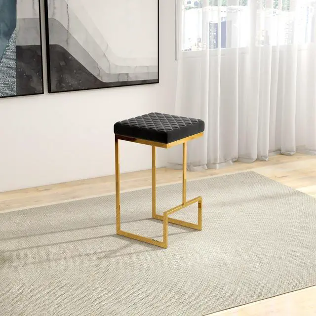 Alt view image 6 of 7 - Joel Mid Century Modern Luxury Upholstered Stool