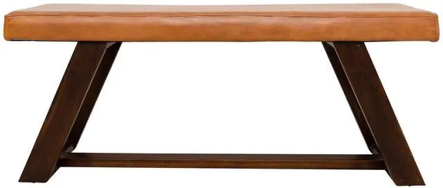 Main image of Marley Genuine Leather Bench In Tan