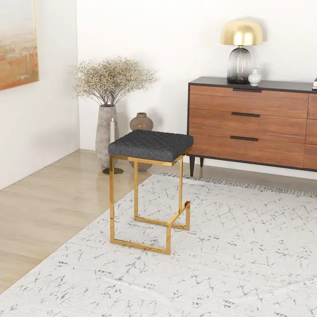 Alt view image 7 of 7 - Joel Mid Century Modern Luxury Upholstered Stool