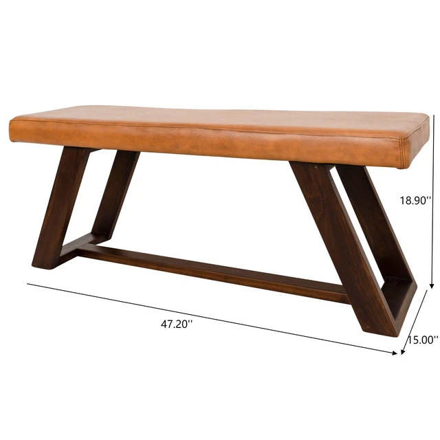 Alt view image 3 of 7 - Marley Genuine Leather Bench In Tan