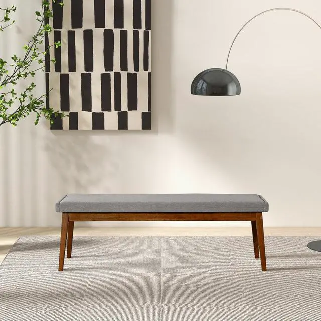 Main image of Warren Bench in Ash Grey Fabric