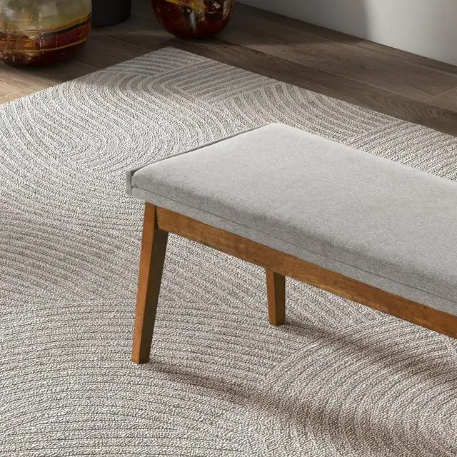 Alt view image 7 of 7 - Warren Bench in Ash Grey Fabric