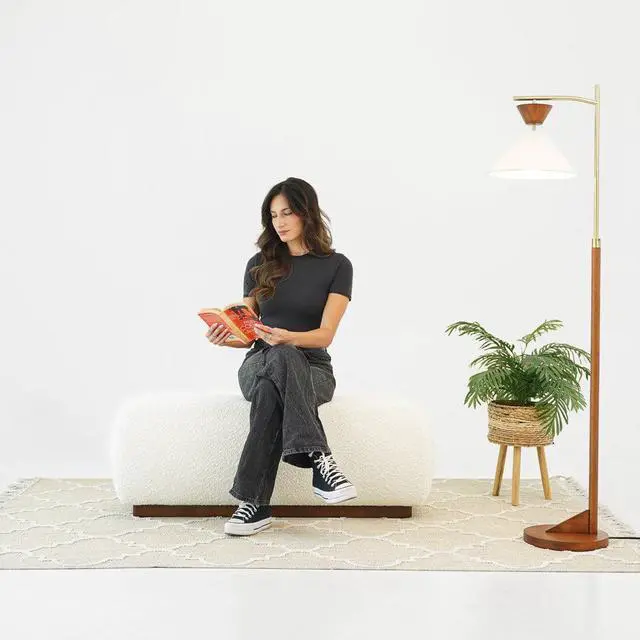 Alt view image 3 of 7 - Kelvin Ivory Boucle Bench