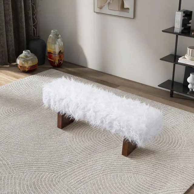 Alt view image 4 of 5 - Henley Bench in White Khaki Fur