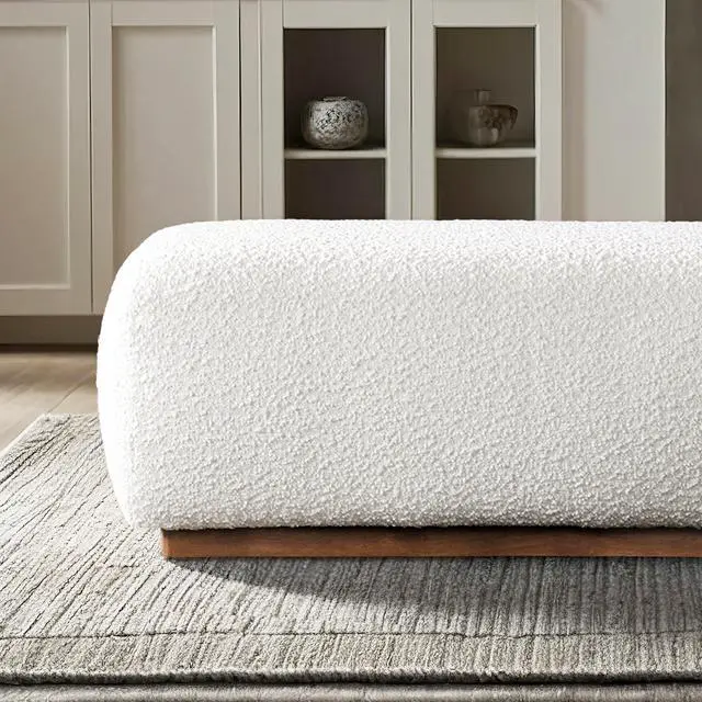 Alt view image 2 of 7 - Kelvin Ivory Boucle Bench