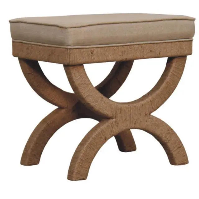 Alt view image 3 of 7 - Artisan Furniture Solid Wood Rattan Arch Bench