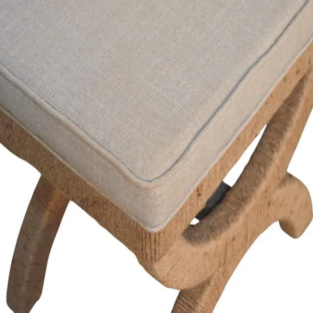 Alt view image 5 of 7 - Artisan Furniture Solid Wood Rattan Arch Bench