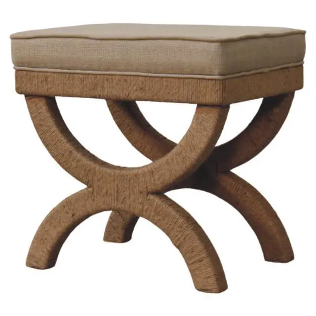 Alt view image 4 of 7 - Artisan Furniture Solid Wood Rattan Arch Bench
