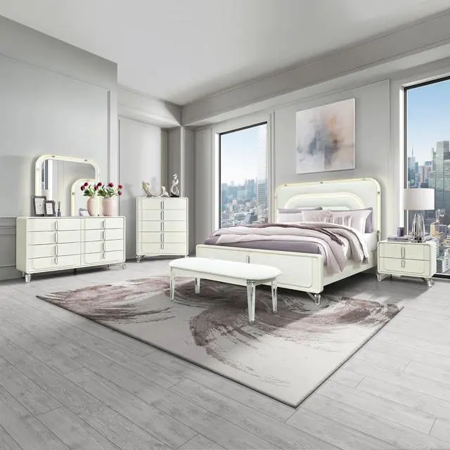 Alt view image 5 of 5 - Nora Beige Nightstand
