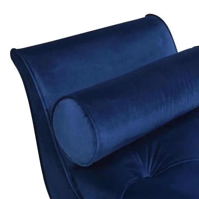 Alt view image 2 of 7 - Alma Tufted Flared Arm Entryway Bench, Navy Blue Velvet