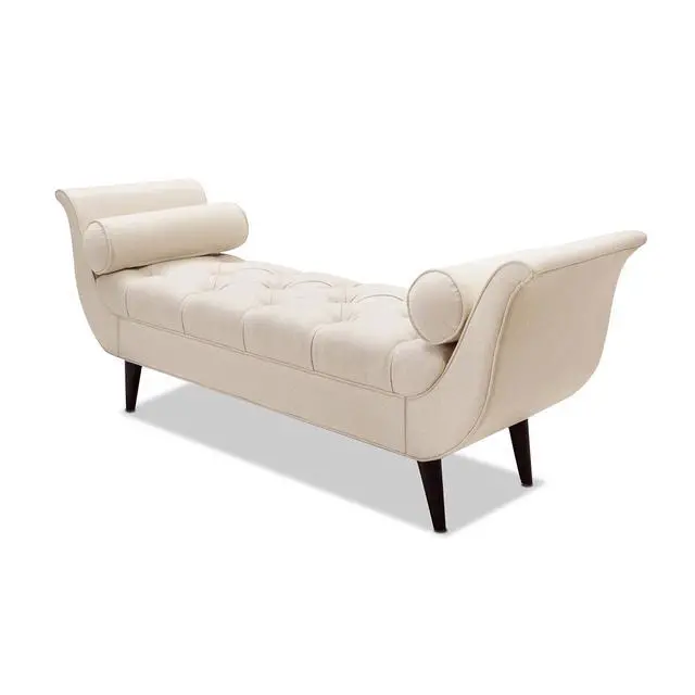 Alt view image 2 of 7 - Alma Tufted Flared Arm Entryway Bench, Sky Neutral Beige Polyester