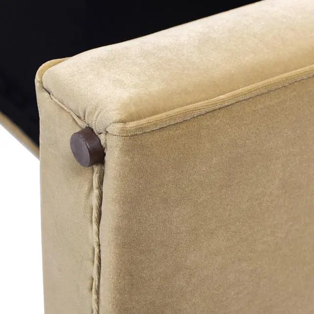 Alt view image 5 of 7 - Mason 60.5" Arched Arm Bench with Bolster Pillows, Camel Brown Beige Performance Velvet