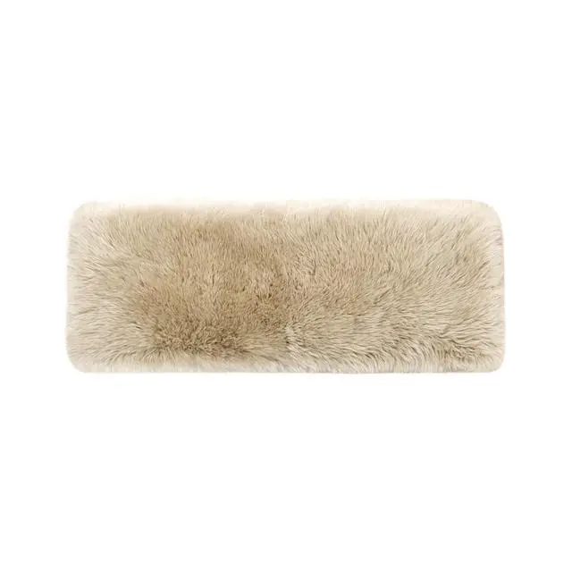 Alt view image 6 of 7 - Leda 49" Sheepskin Fur Rectangular Accent Bench, Natural Blonde Genuine Fur