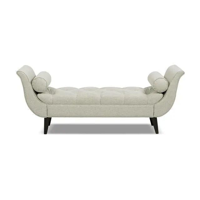 Alt view image 6 of 7 - Alma Tufted Flared Arm Entryway Bench Taupe Polyester