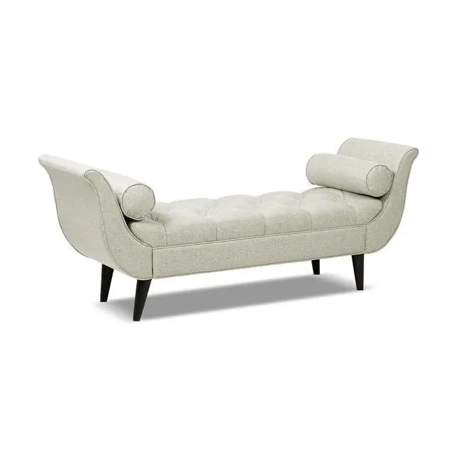 Alt view image 7 of 7 - Alma Tufted Flared Arm Entryway Bench Taupe Polyester