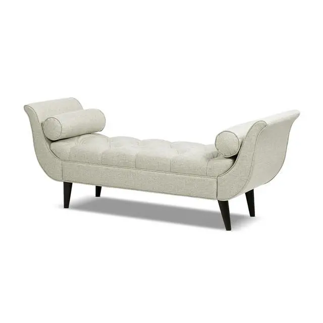 Alt view image 5 of 7 - Alma Tufted Flared Arm Entryway Bench Taupe Polyester