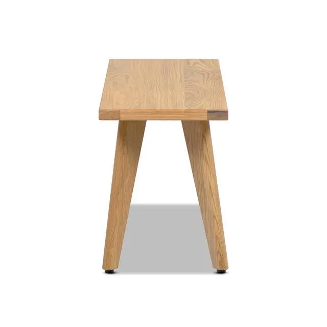 Alt view image 6 of 7 - Capri 35.5" Solid Red Oak Wood Bench, Natural Brown Red Oak