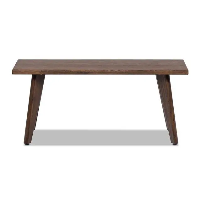 Alt view image 6 of 7 - Capri 41.5" Solid Red Oak Wood Bench, Dark Brown Red Oak