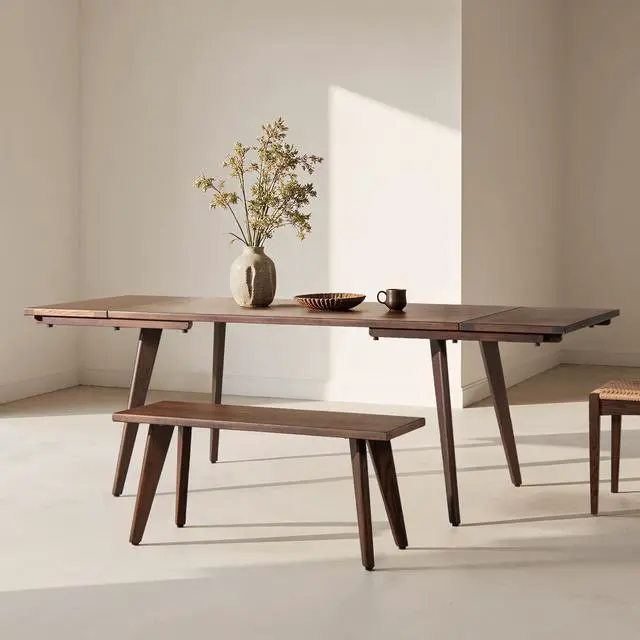 Main image of Capri 41.5" Solid Red Oak Wood Bench, Dark Brown Red Oak