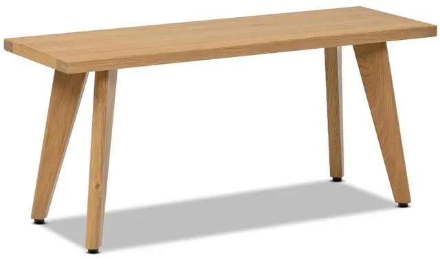 Alt view image 7 of 7 - Capri 41.5" Solid Red Oak Wood Bench, Natural Brown Red Oak