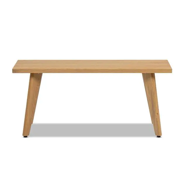 Alt view image 6 of 7 - Capri 41.5" Solid Red Oak Wood Bench, Natural Brown Red Oak