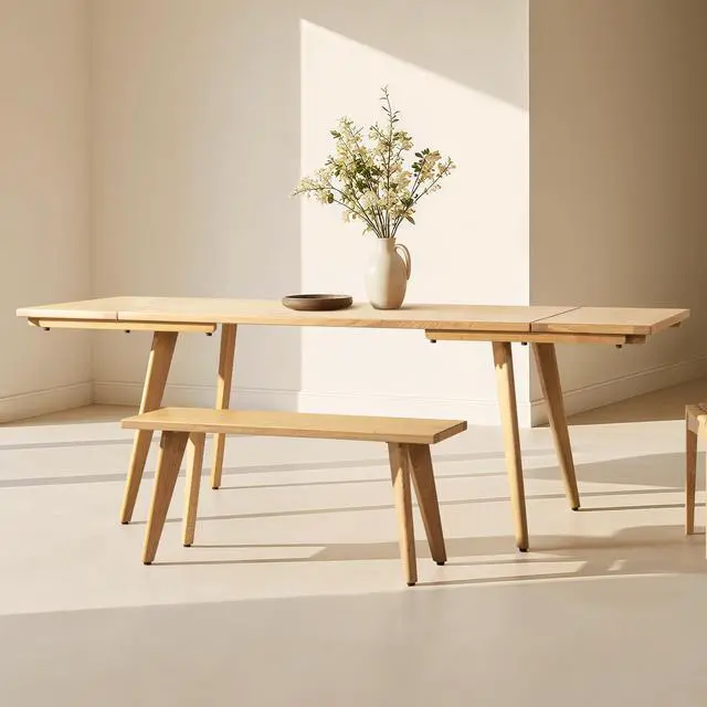 Main image of Capri 41.5" Solid Red Oak Wood Bench, Natural Brown Red Oak