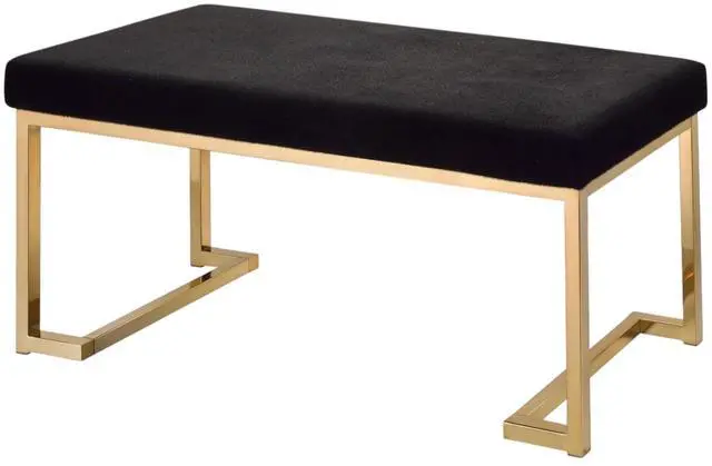 Main image of Boice Black Fabric & Champagne Finish Bench
