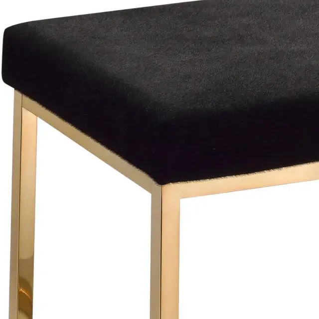 Alt view image 6 of 6 - Boice Black Fabric & Champagne Finish Bench