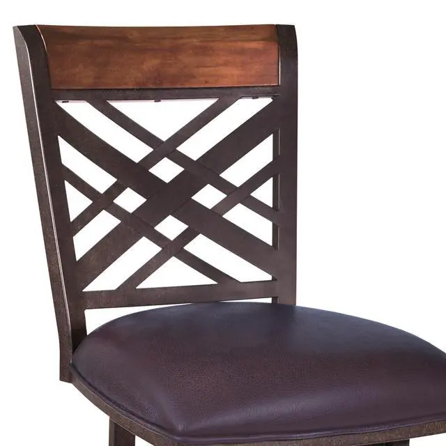 Alt view image 4 of 5 - Mivara 30" Barstool in Auburn Bay finish with Brown Pu upholstery