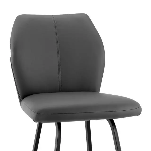 Alt view image 7 of 7 - Mirano Gray Faux Leather and Black Metal 26" Counter Stool