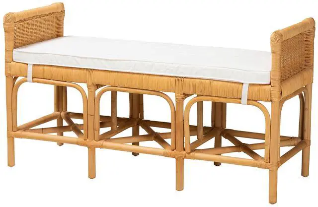 Main image of Modern Bohemian Natural Brown Rattan Bench
