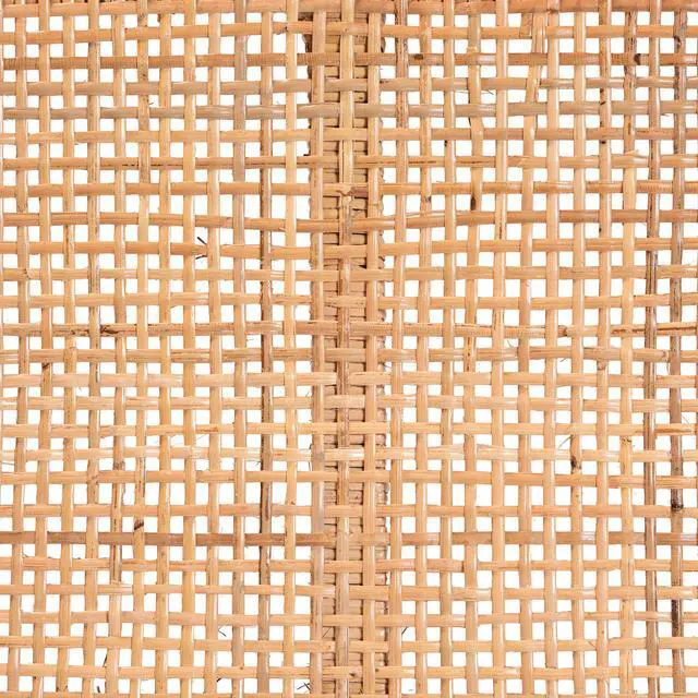 Alt view image 5 of 6 - Modern Bohemian Natural Rattan and Mahogany Wood Short Accent Bench