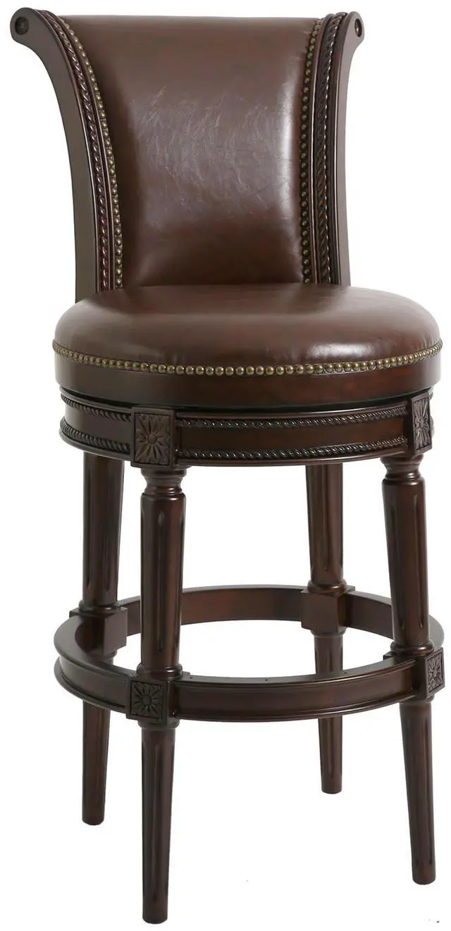 Main image of 31in. Wood Bar-Height Swivel Barstool with High-Back, 1PC