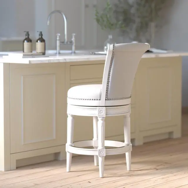 Alt view image 5 of 7 - 26in. Wood Counter-Height Swivel Barstool with High-Back, 1PC