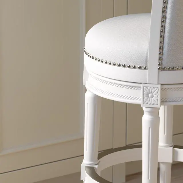 Alt view image 5 of 7 - 31in. Wood Bar-Height Swivel Barstool with High-Back, 1PC