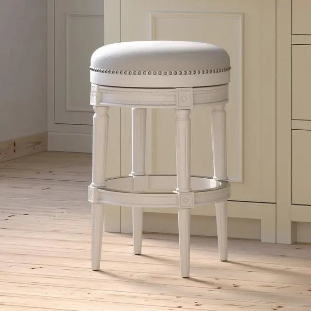 Alt view image 2 of 7 - 31in. Wood Backless Bar-Height Swivel Barstool, 1PC